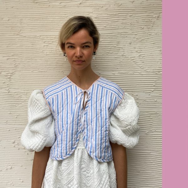 Upcycled tie cropped vest. Meet the designer bringing joy to pre-loved fashion: Freya Simonne founder Freya Rabet's zero-waste mindset creates one-of-a-kind gems.