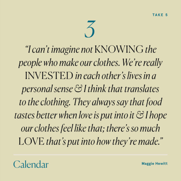 Maggie Marilyn founder, Maggie Hewitt, discusses keep forever pieces and local makers in Calendar's Take 5 series.