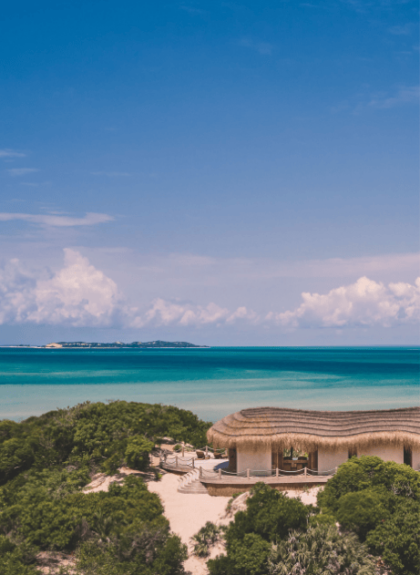 Bungalow. Beach house. Created by local artisans, Kisawa Sanctuary in Mozambique comes complete with your own acre of beachfront and coastal forest.