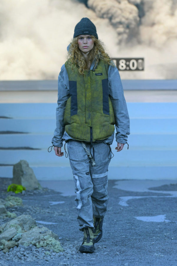 ISO.POETISM BY TOBIAS BIRK NIELSEN. Green gilet. Calendar's edit of standout moments from Copenhagen Fashion Week AW22, including Ganni, Skall Studio and Jade Cropper