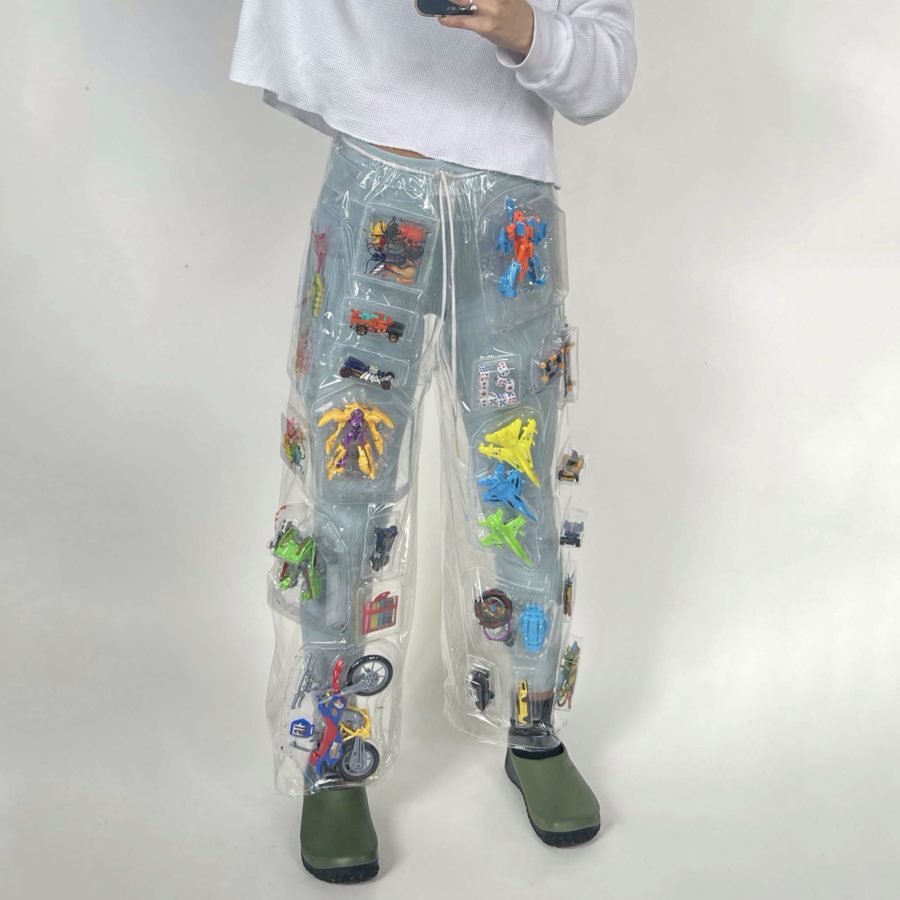 Toy Trousers. Upcycler Nicole McLaughlin explains how she began transforming everything from baseball caps to croissants into one-off art pieces.