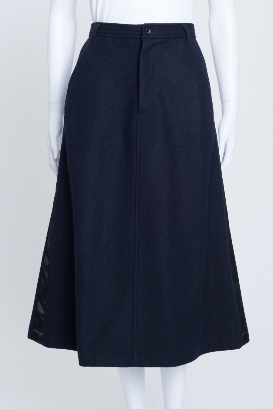 Pre-loved Navy Blue Wool Midi Skirt