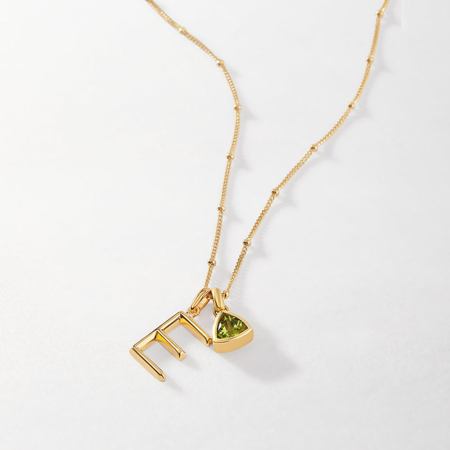 Initial & Birthstone Necklace